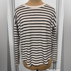 Time and Tru Black and White Striped High-Low Tunic Top - Women size small